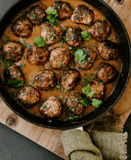 Easy Paleo Meatballs + Bone Broth Gravy