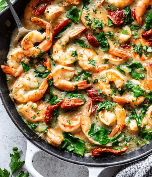 Tuscan Garlic Prawns